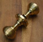 Reeded / Beehive Polished Brass Rim Knob Set unsprung (PB439)